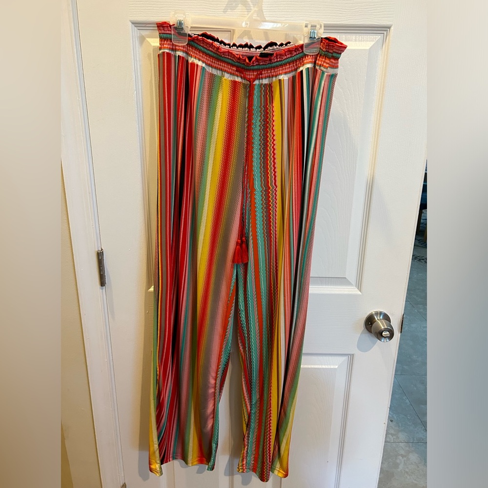 Colorful Striped Flowy Pants